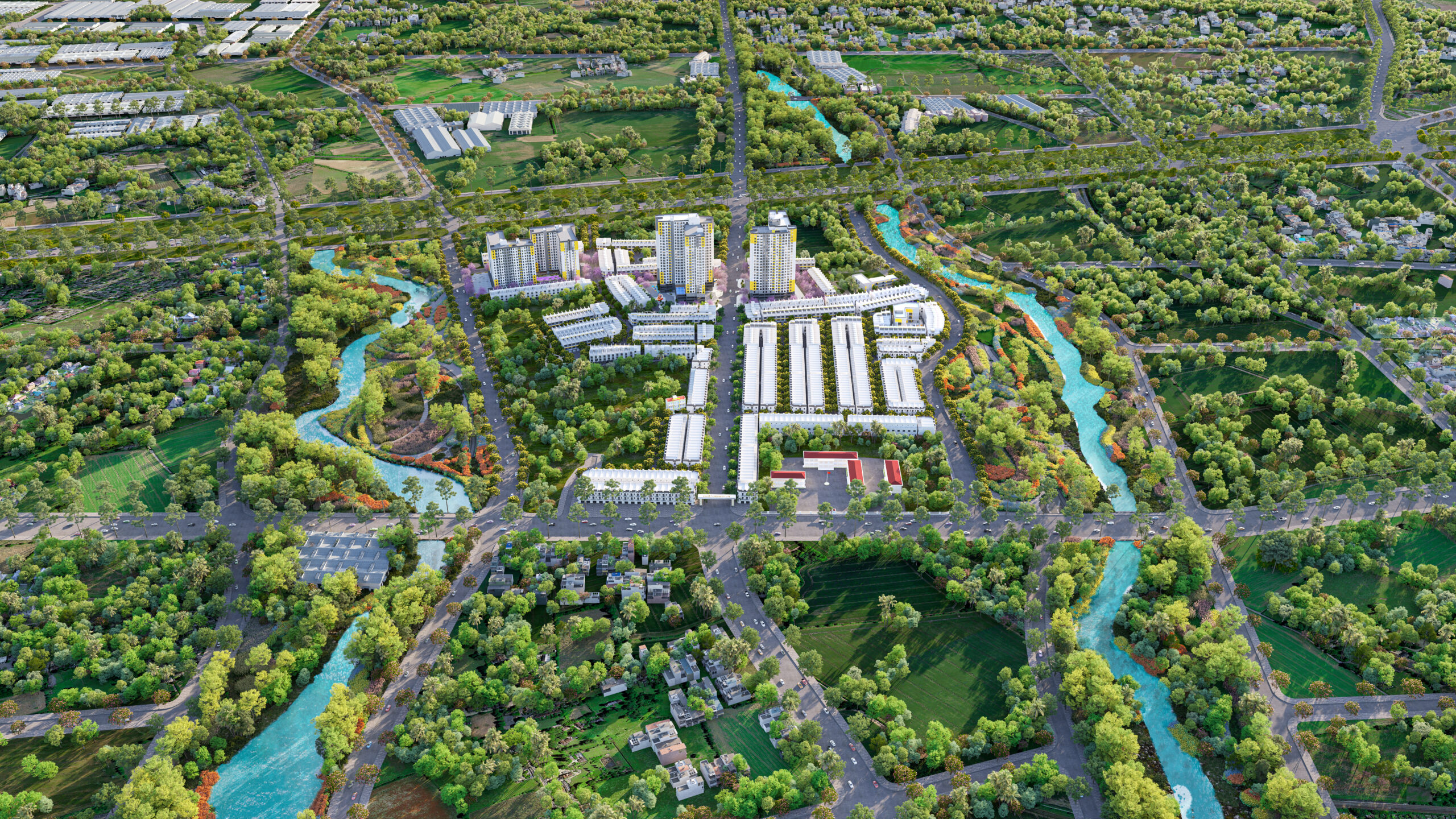 Phối cảnh tổng thể khu đô thị Bcons City Life 15ha tại Tân Uyên